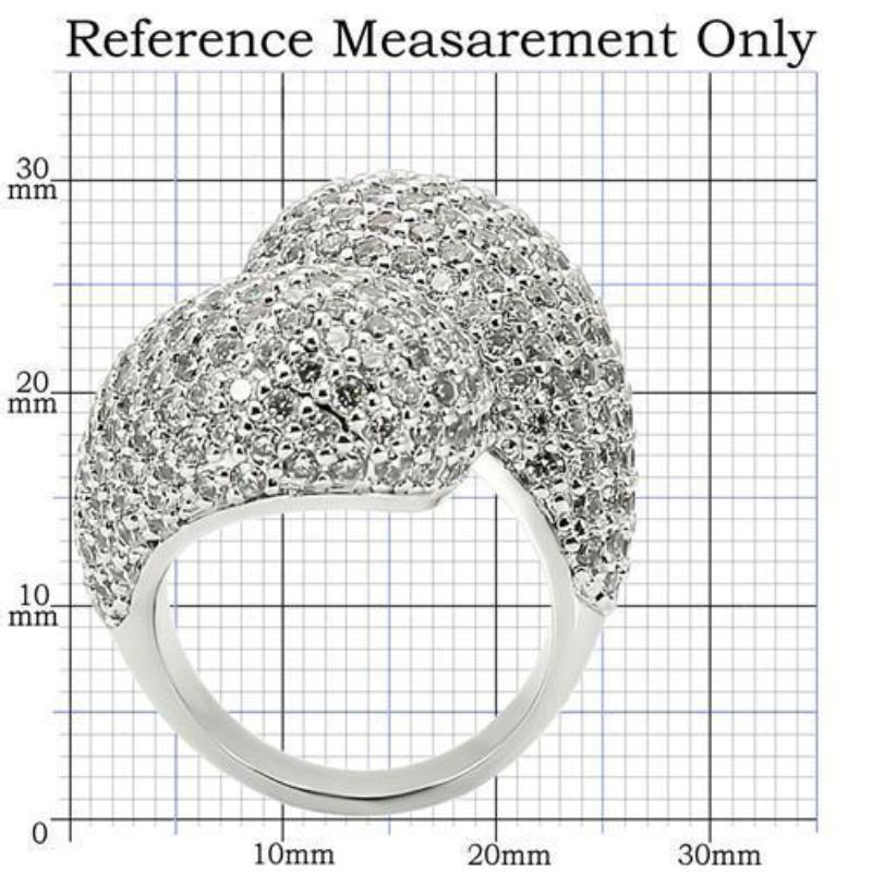 Rhodium Brass Ring with AAA Grade CZ in Clear