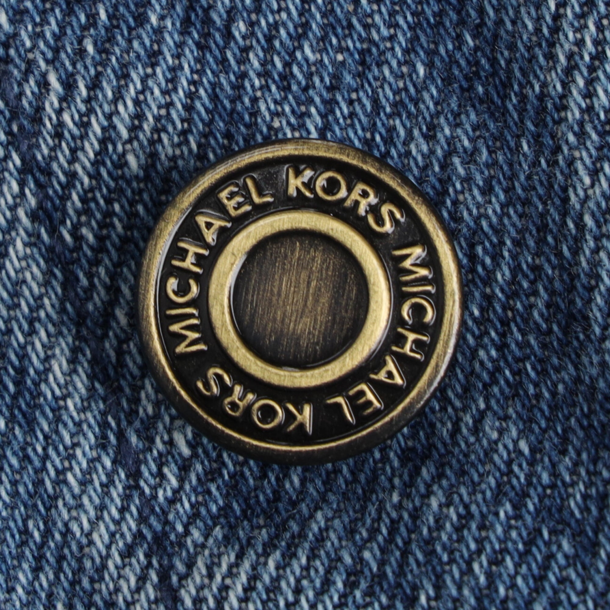 Michael Michael Kors Long Sleeve Denim Jumpsuit in Blue Cotton