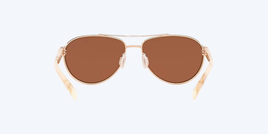 Unisex Fernandina Round Polarized Sunglasses In Shiny Rose Gold/copper
