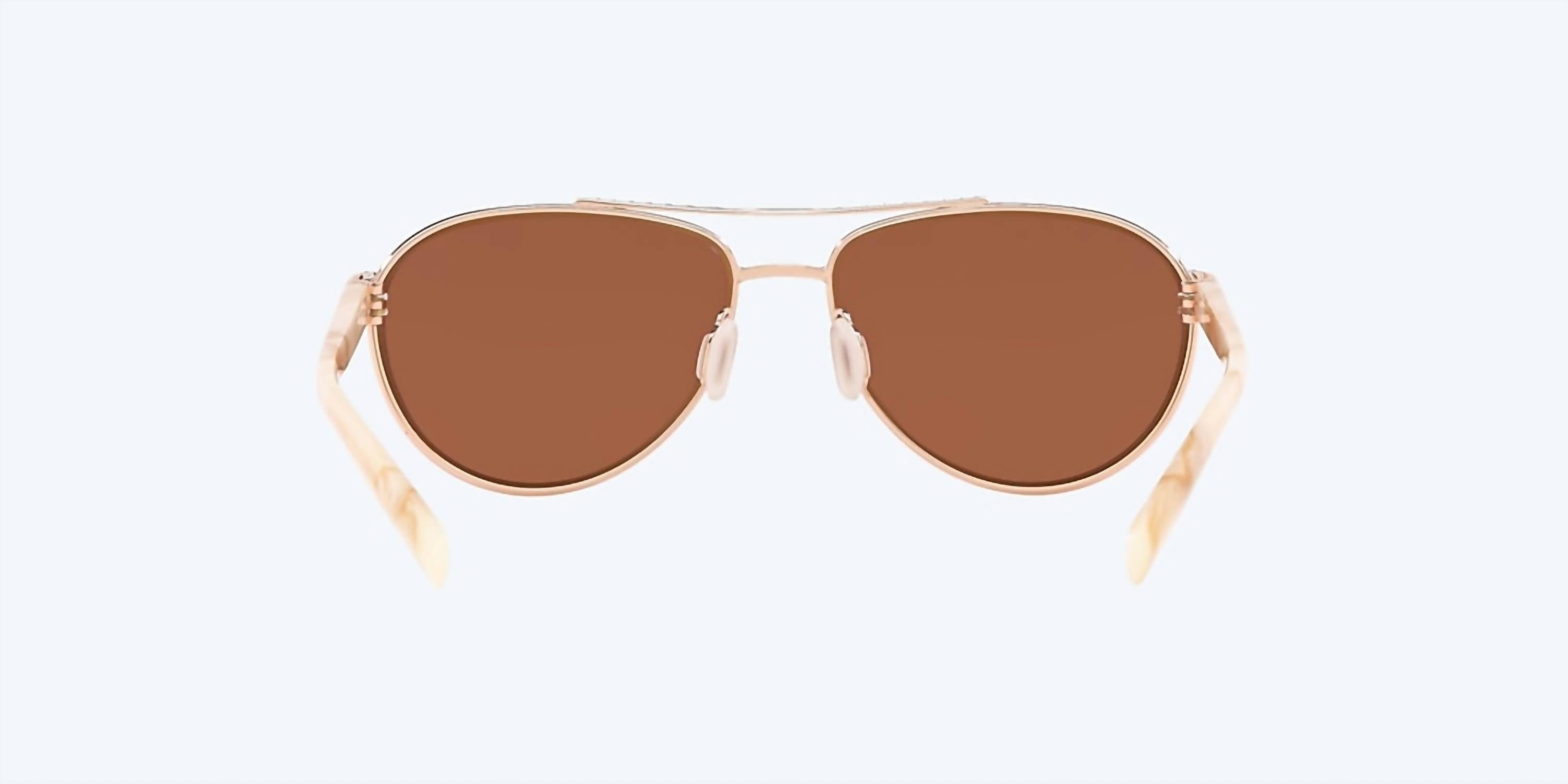 Unisex Fernandina Round Polarized Sunglasses In Shiny Rose Gold/copper