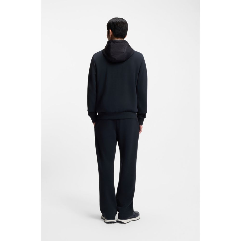 Zip-up hoodie with monogram hood