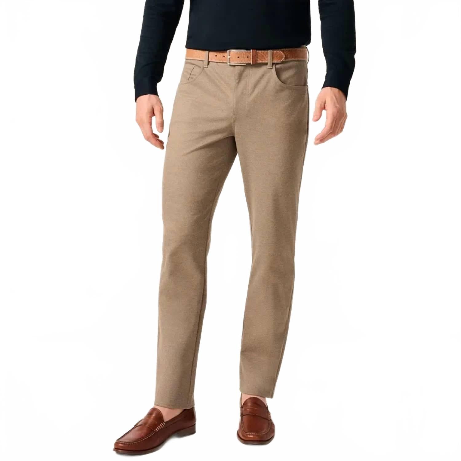 Burbank Stretch Knit 5-Pocket Pant In Khaki