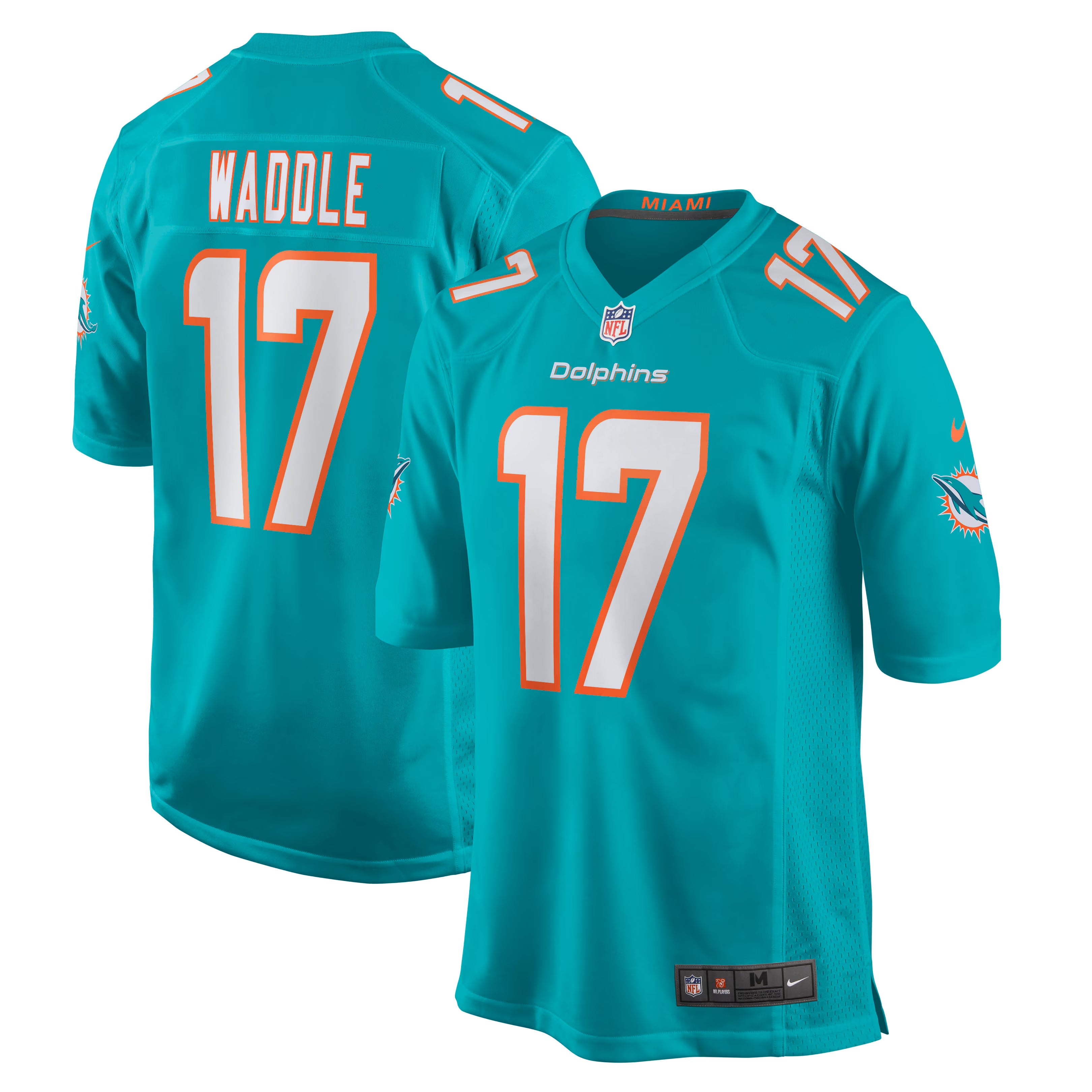 Miami Dolphins Jaylen Waddle Aqua Game Player Jersey