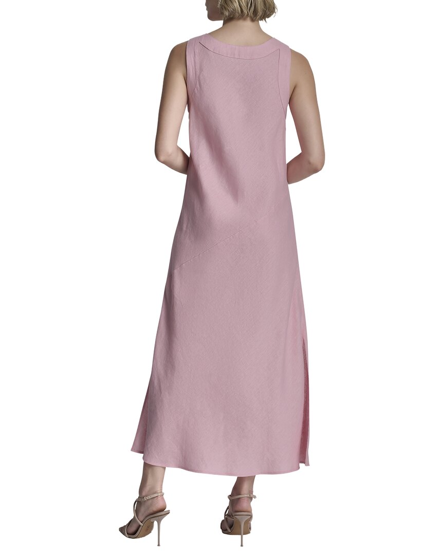 DKNY V-Neck Panel Linen Dress