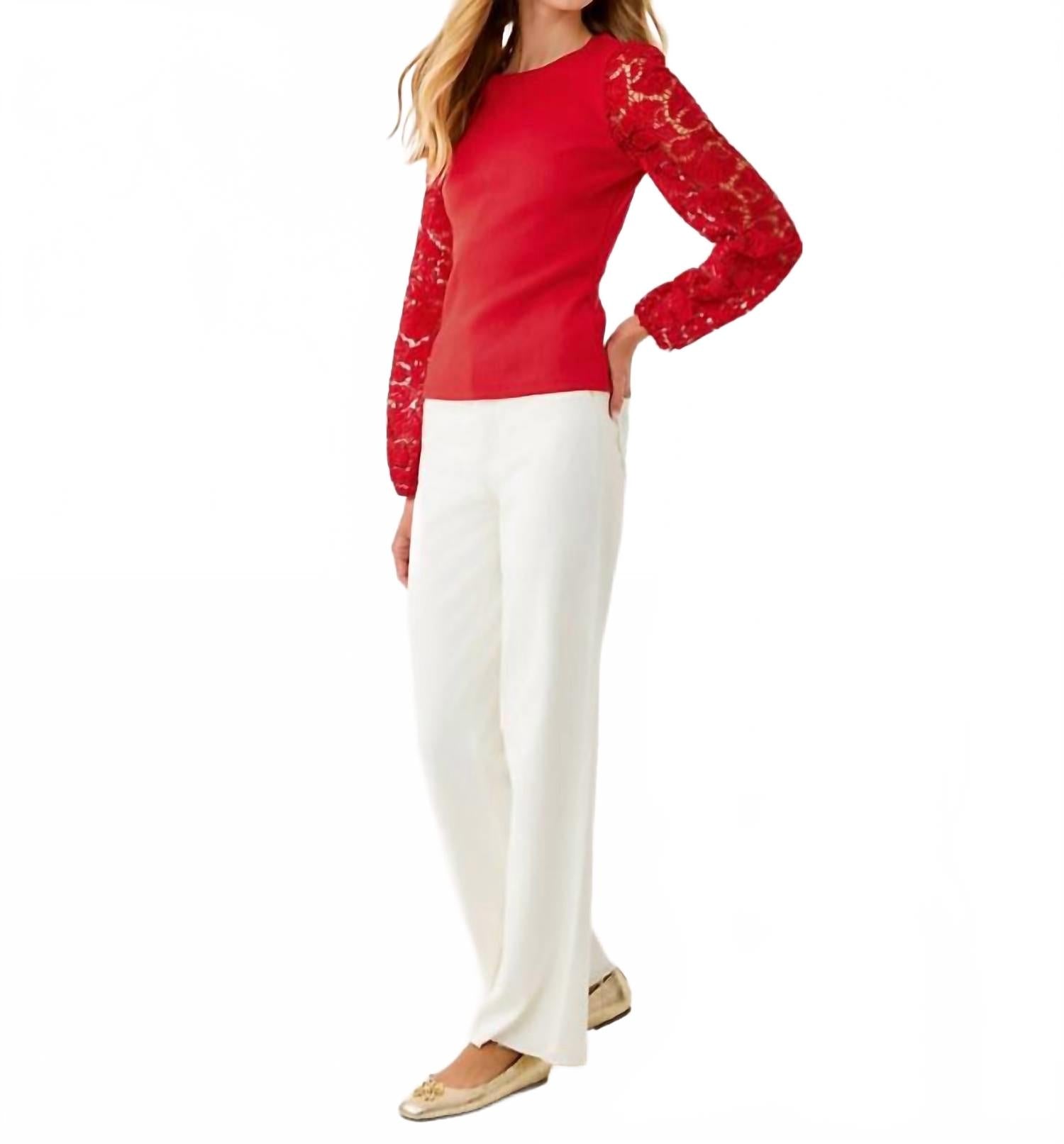 Bryant Knit Top In Cranberry Red