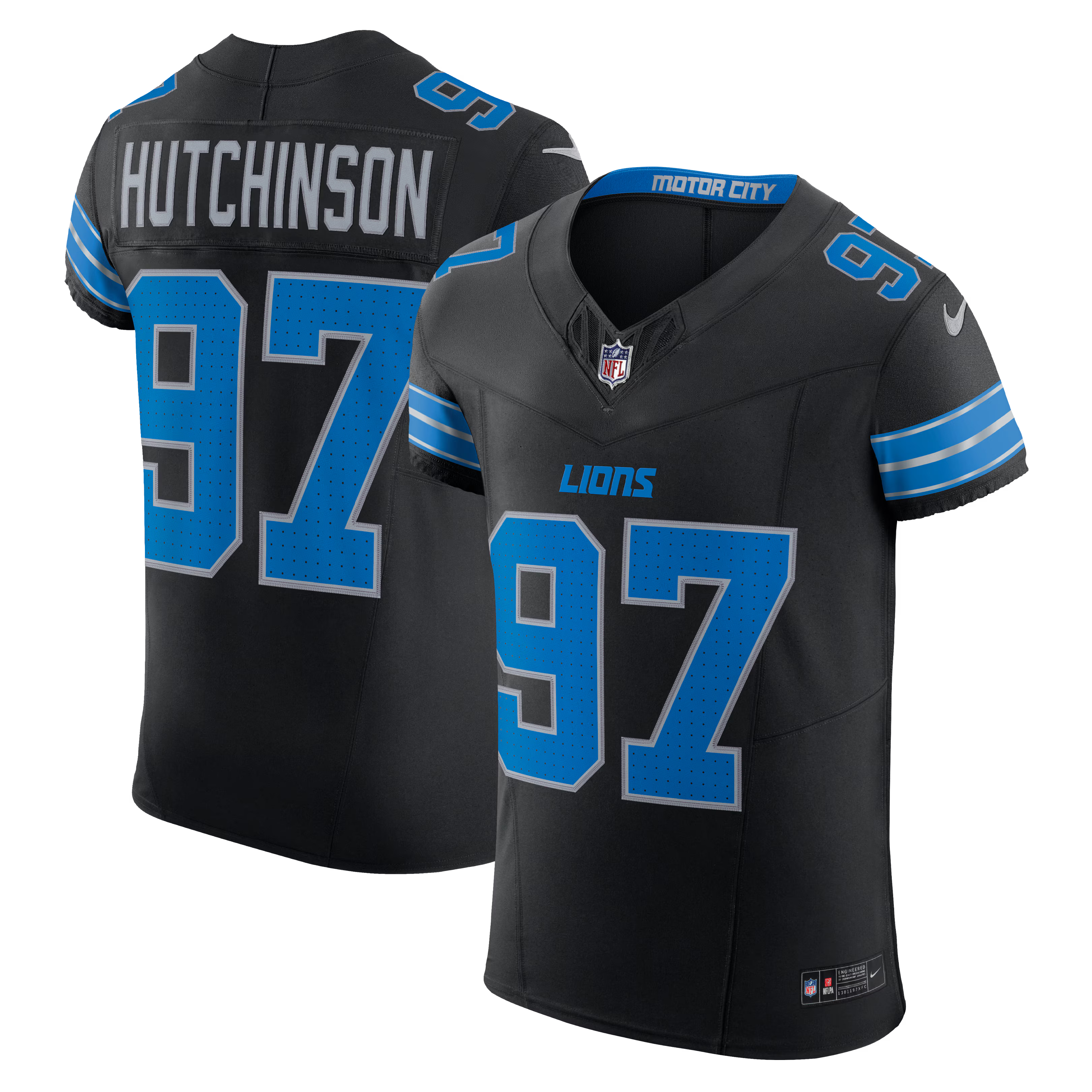 Detroit Lions Aidan Hutchinson Black Alternate Vapor F.U.S.E. Elite Jersey
