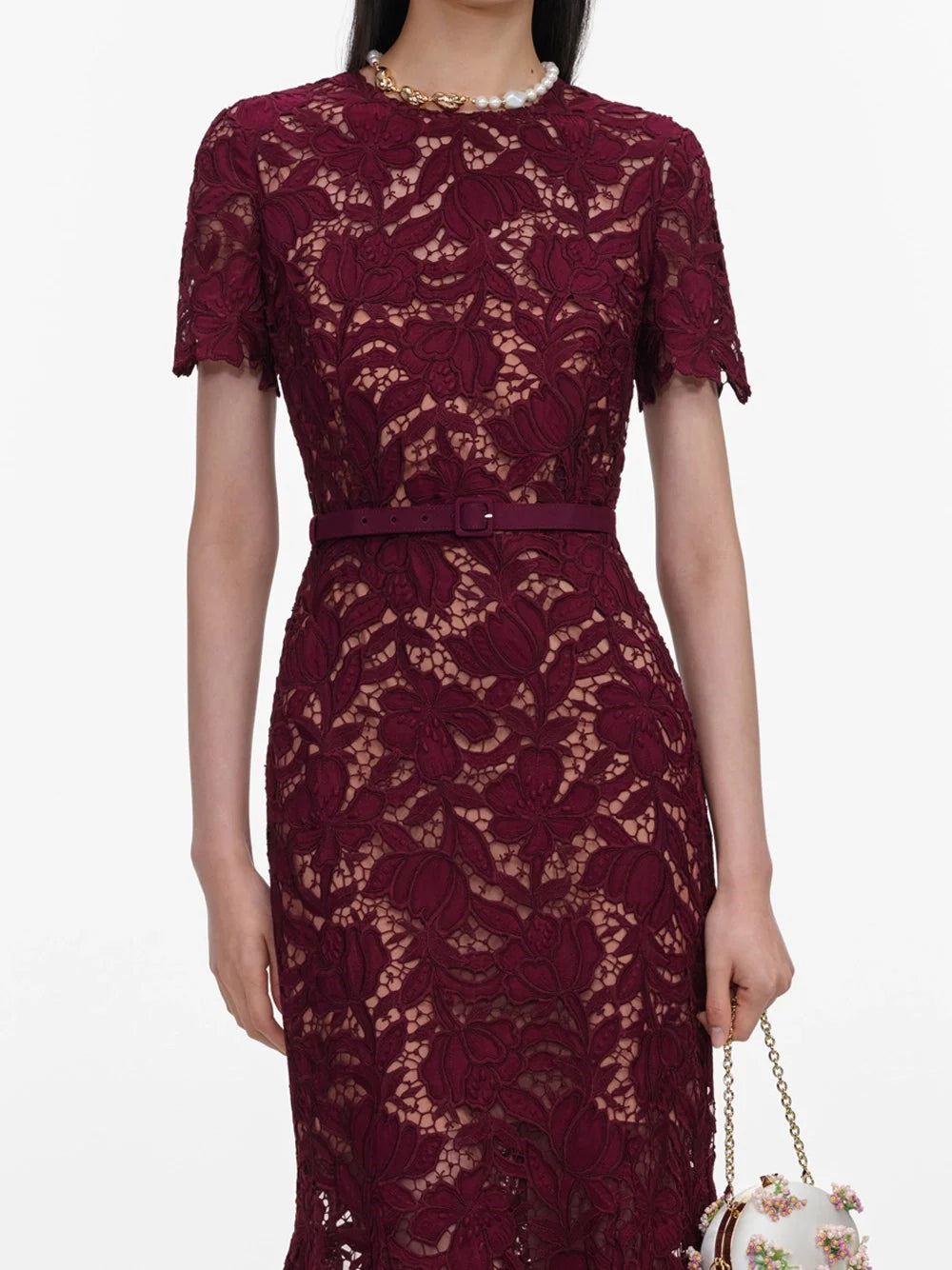 Self-Portrait Women Lace Midi Dress