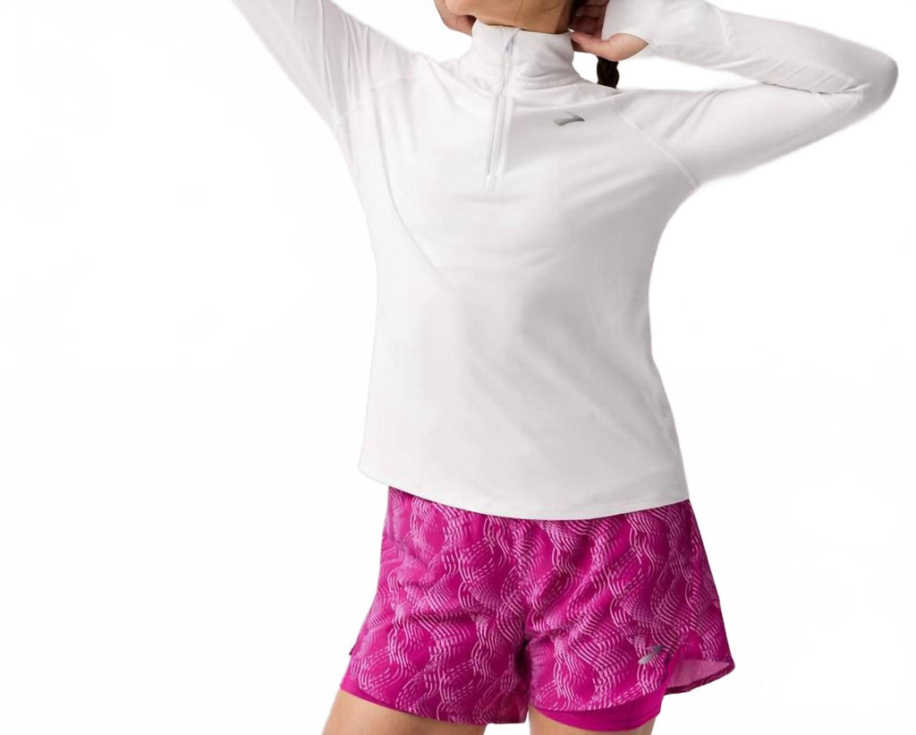 Dash 1/2 Zip 3.0 Long Sleeved Top In White