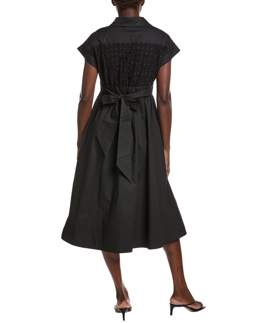 Gracia Eyelet Bodice Tie Waist Midi Dress