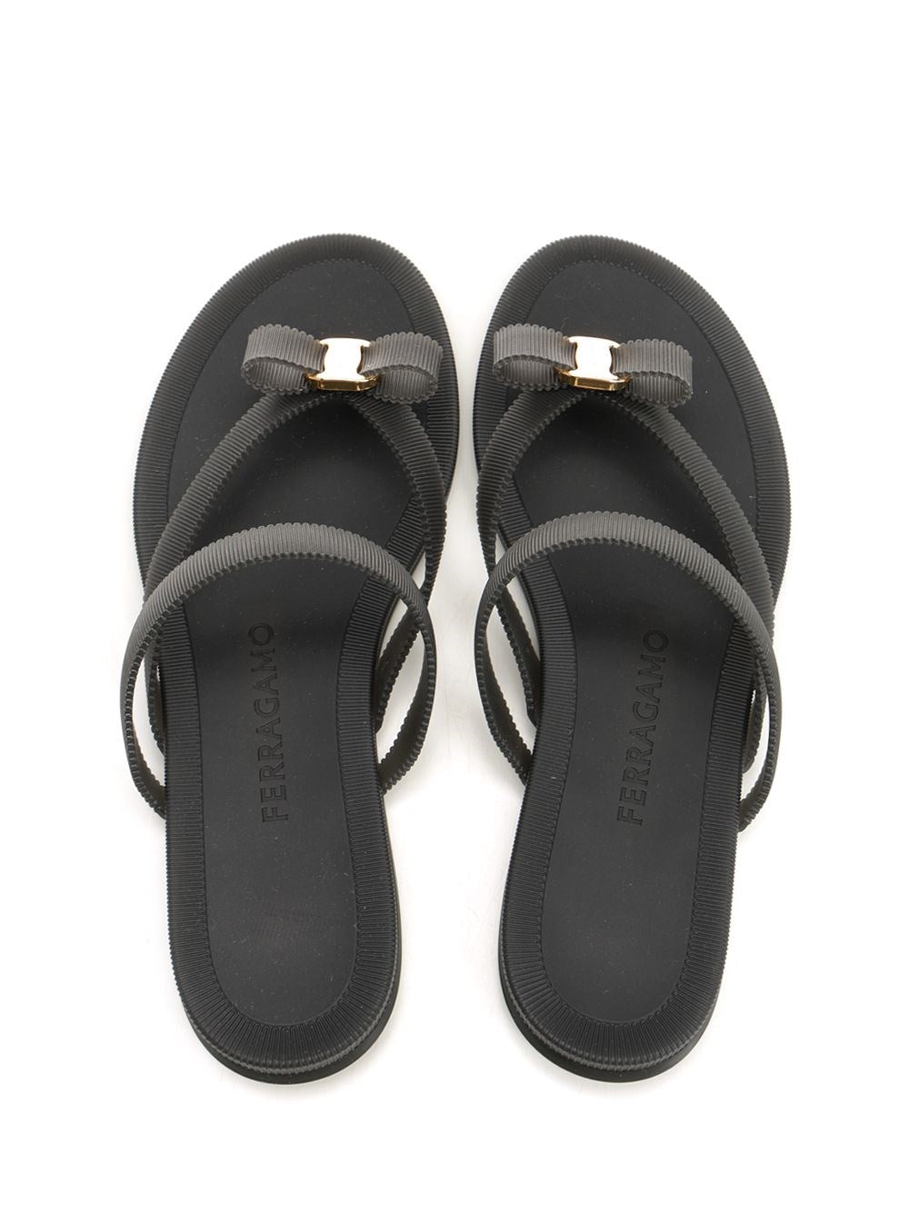 Ferragamo Women Vara Flip-Flops With Jelly Bow