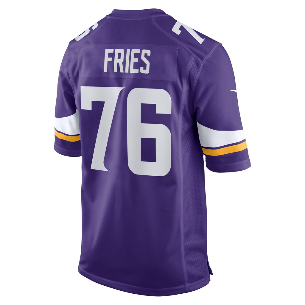 Minnesota Vikings Will Fries Purple Team Game Jersey