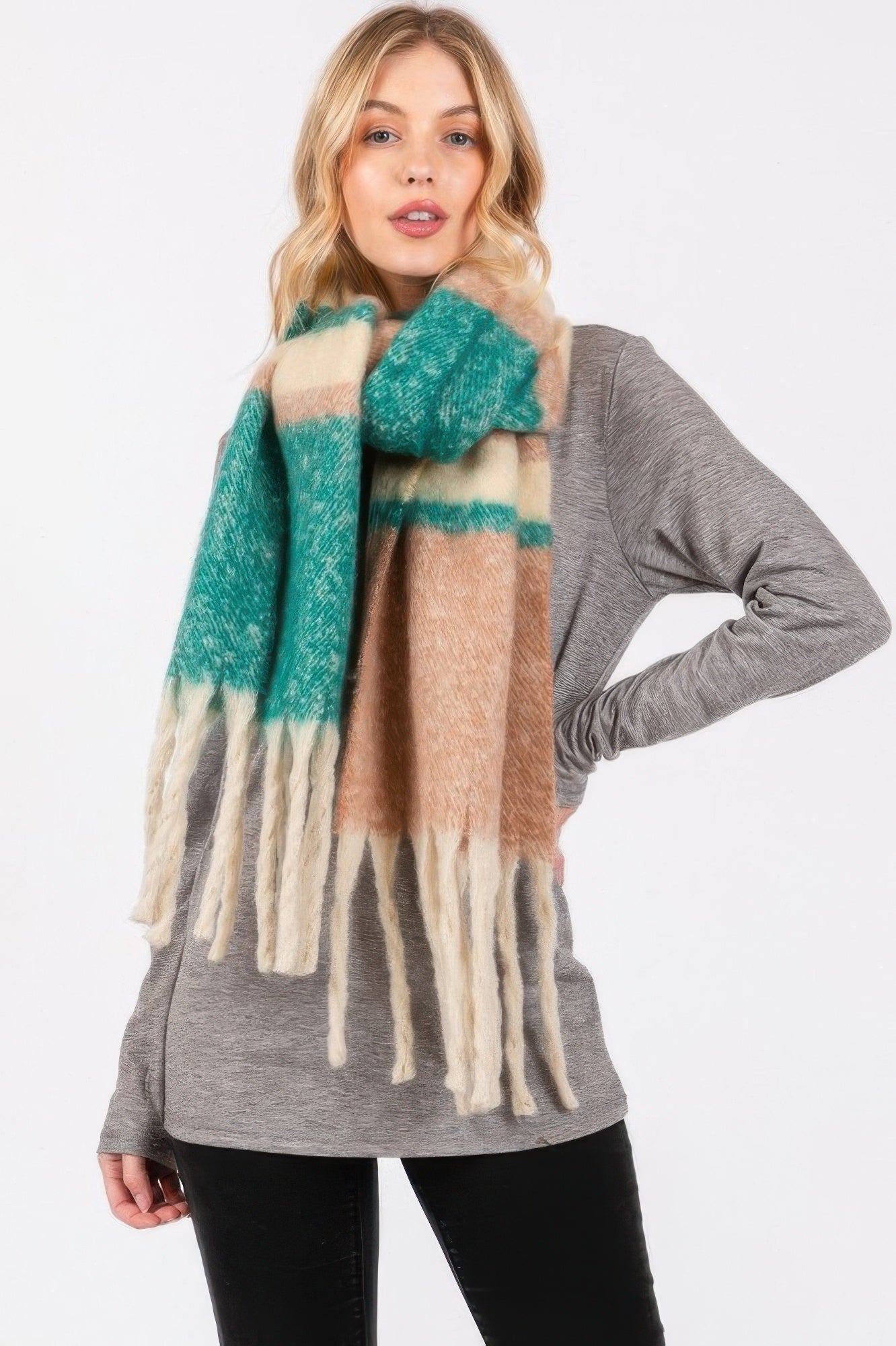Vibrant Multi-Stripe Soft Winter Wrap Scarf