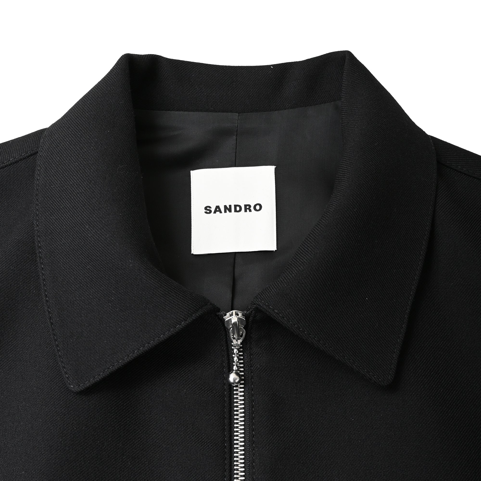 Sandro Paris Zip-Up Jacket in Black Polyester