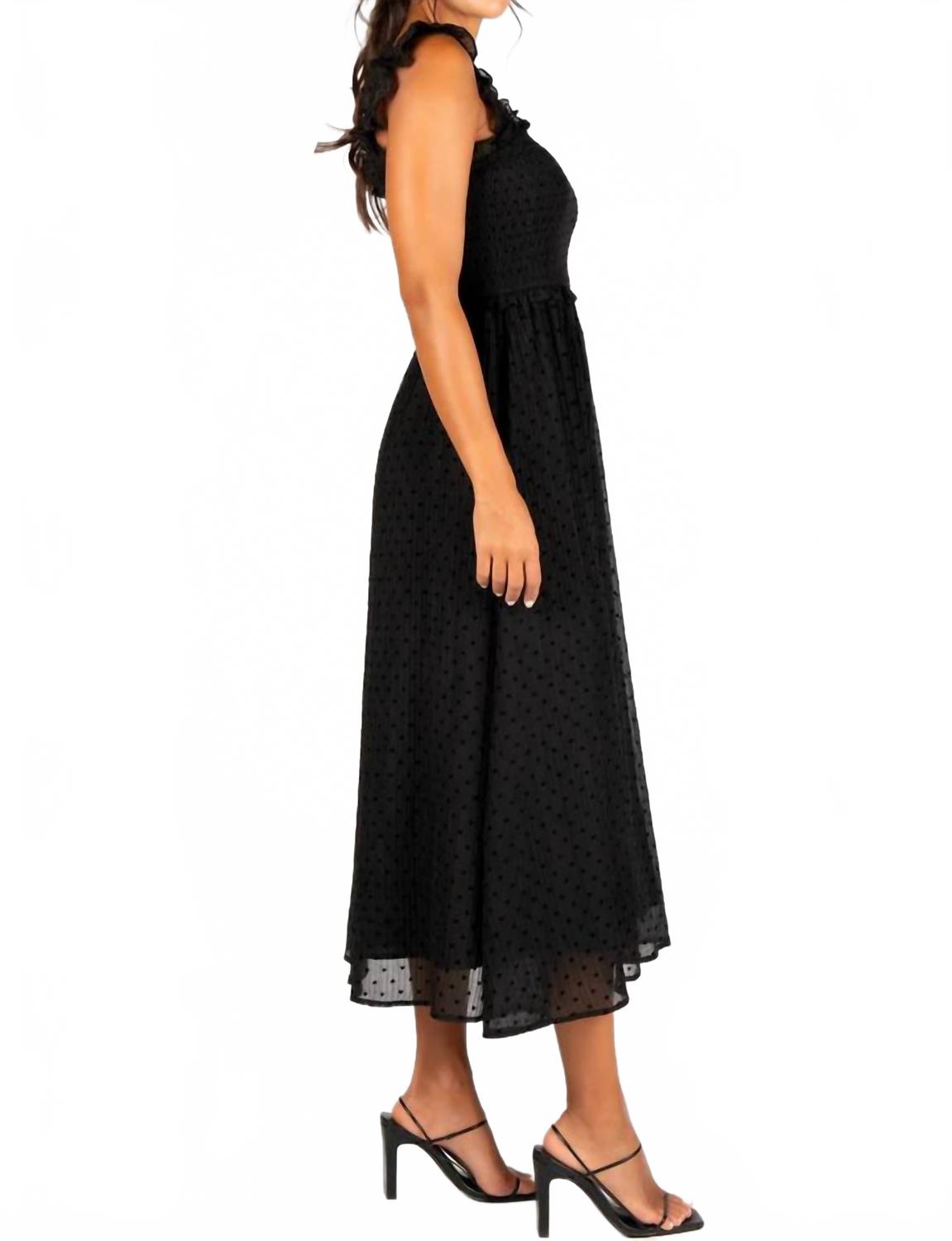 Heart Organza Midi Dress In Black