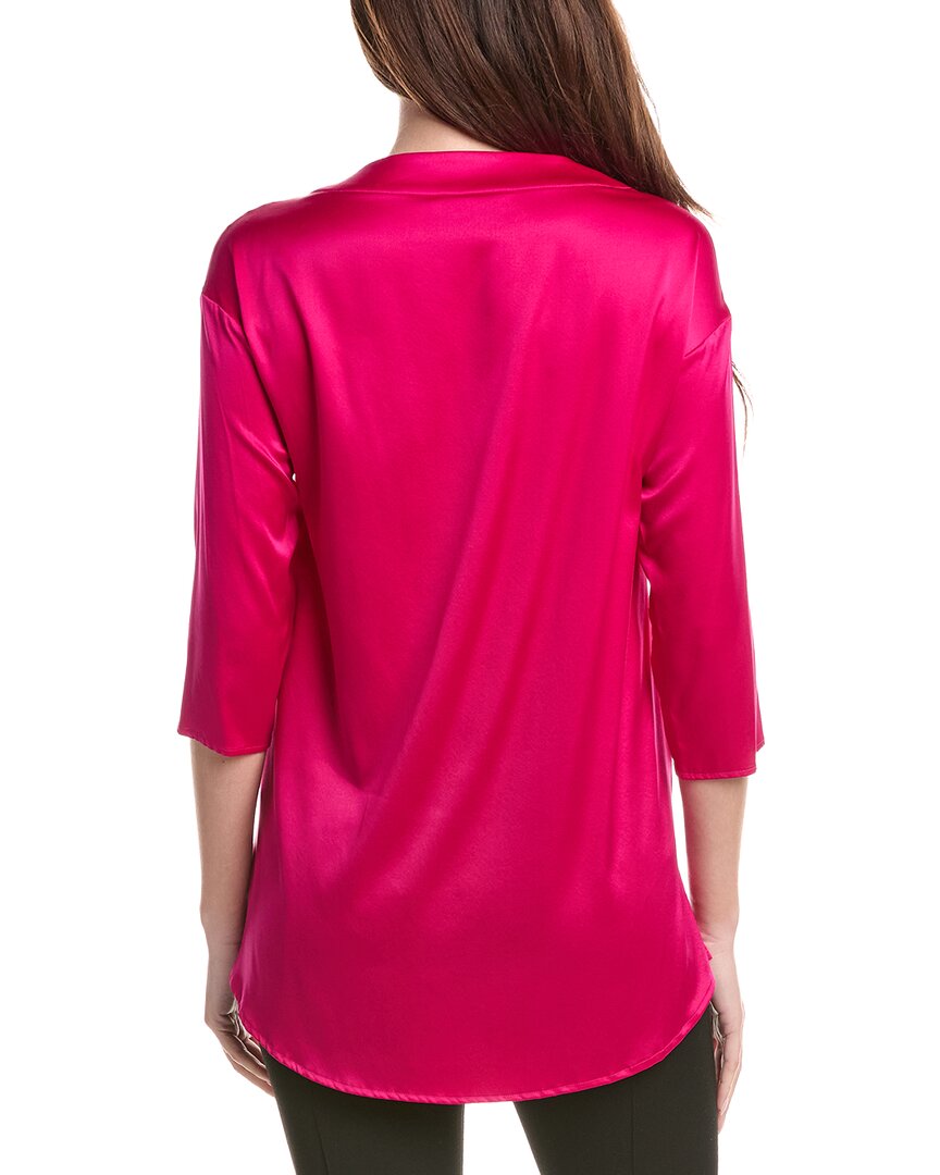 Fabiana Filippi Silk-Blend V-Neck 3/4 Sleeve Top