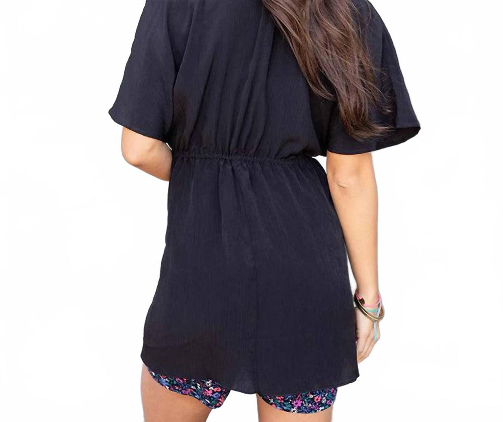 Cover Up Kimono In Black