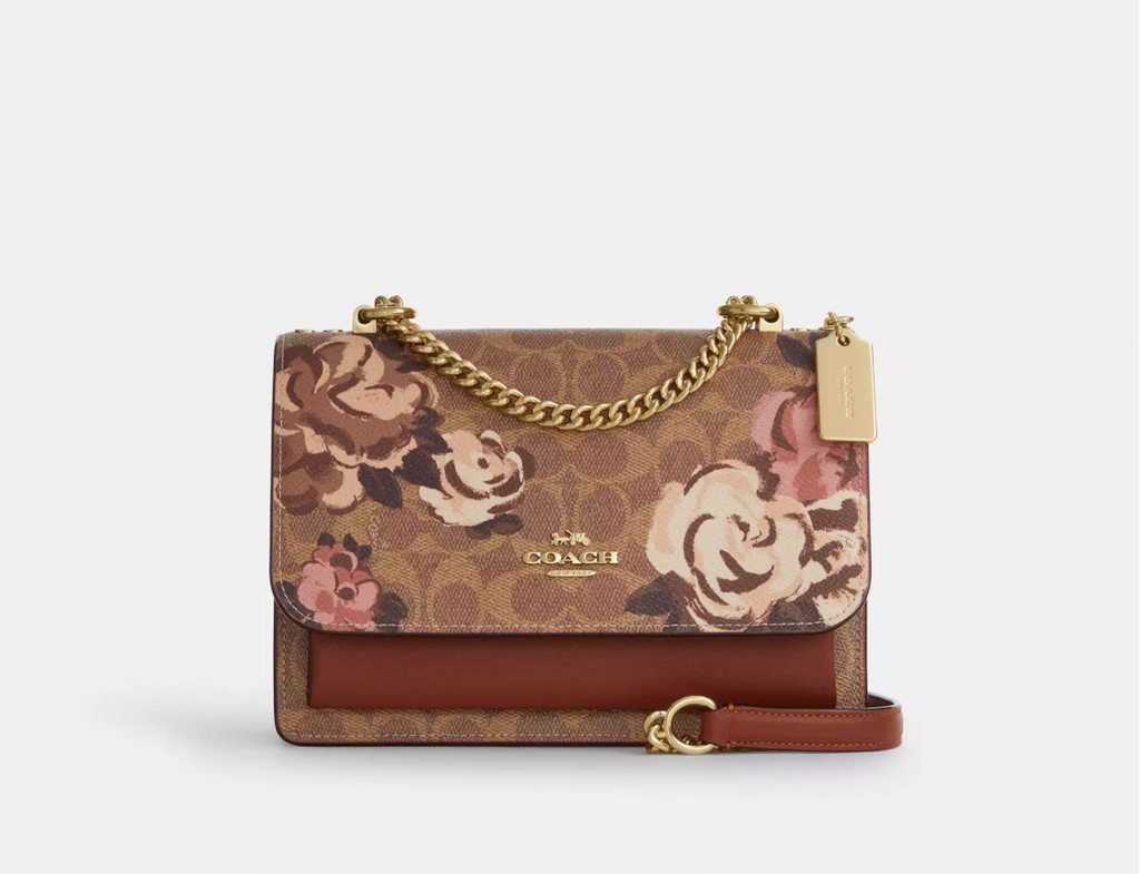 NWT Coach Klare Crossbody Bag In Signature Canvas & Leather With
Rose Print