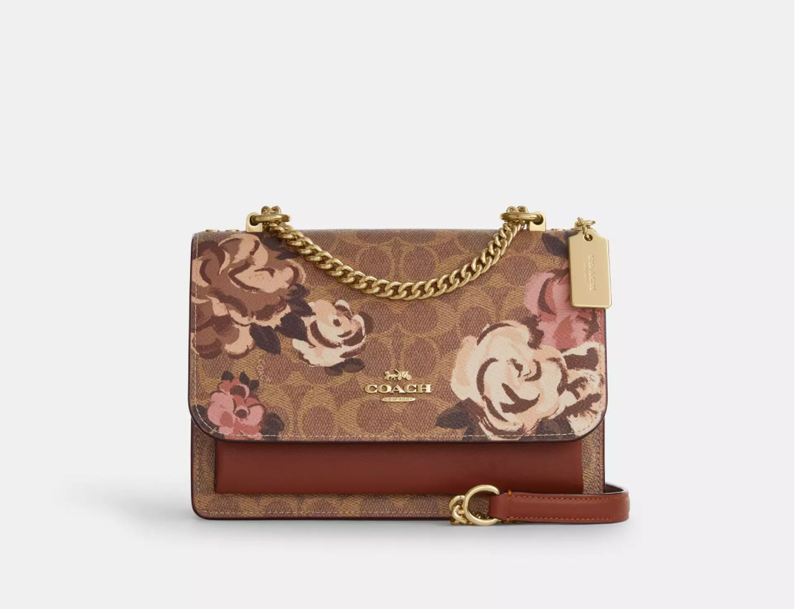 NWT Coach Klare Crossbody Bag In Signature Canvas & Leather With
Rose Print