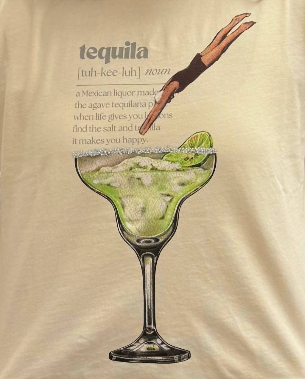 Tequila Dive Tee In Beige