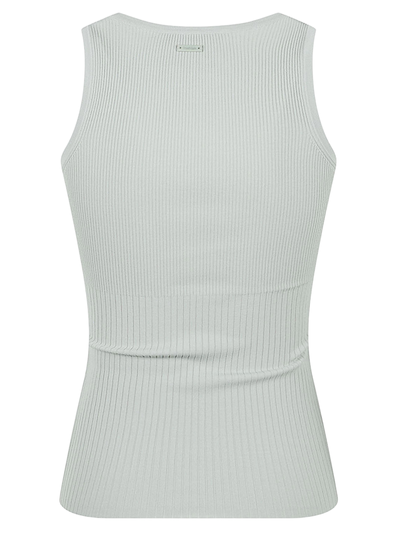 Sleeveless Ribbed Knit Top with Scoop Neckline