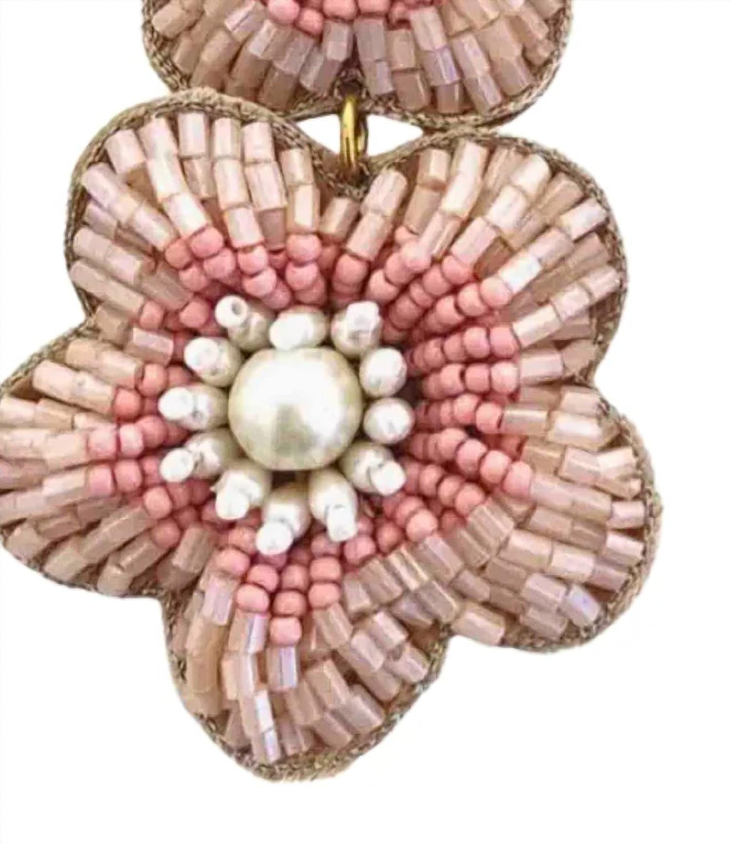 Women's Bali Flower Earrings In Blush