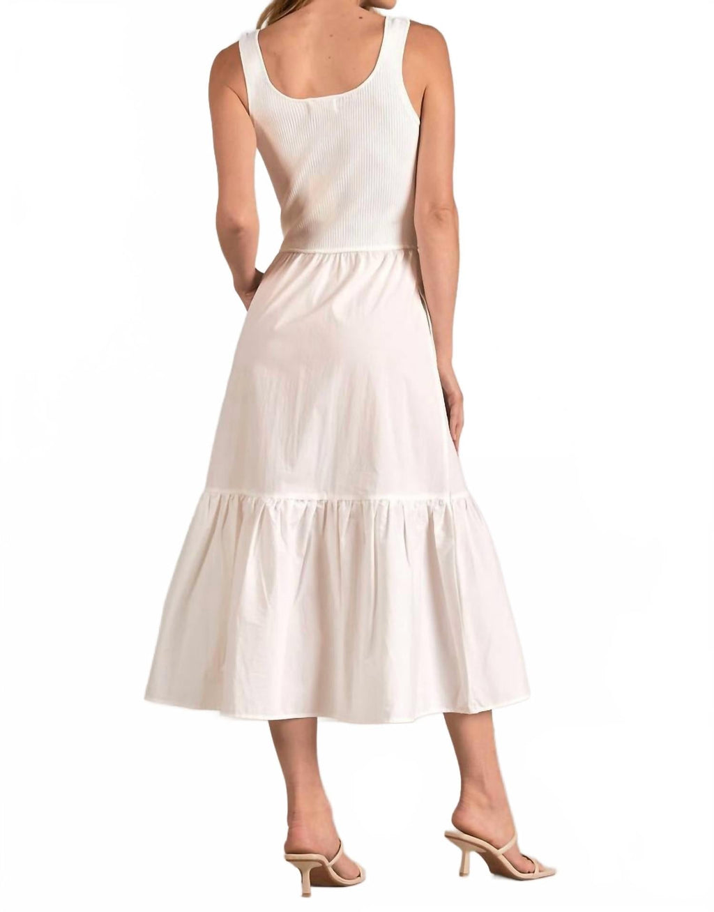 Rhodes Dress In White, Offwhite