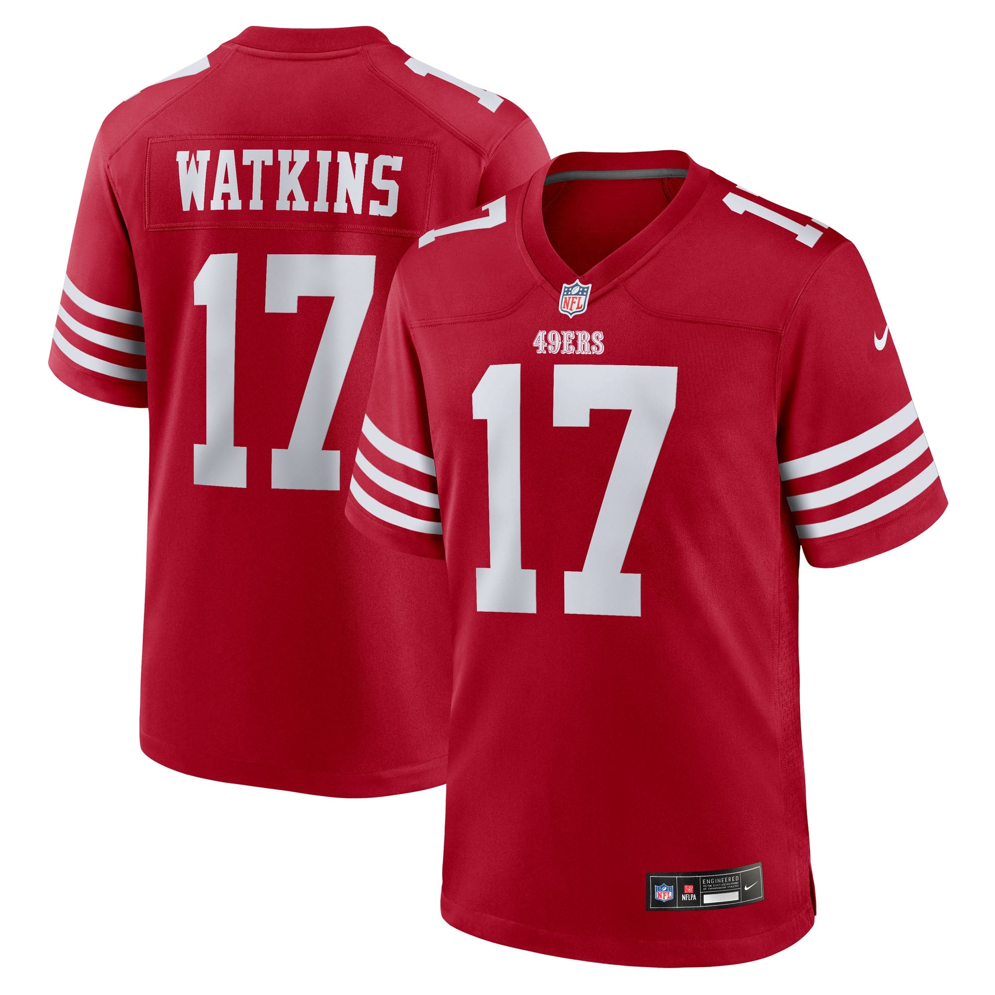 San Francisco 49ers Jordan Watkins Scarlet Team Game Jersey