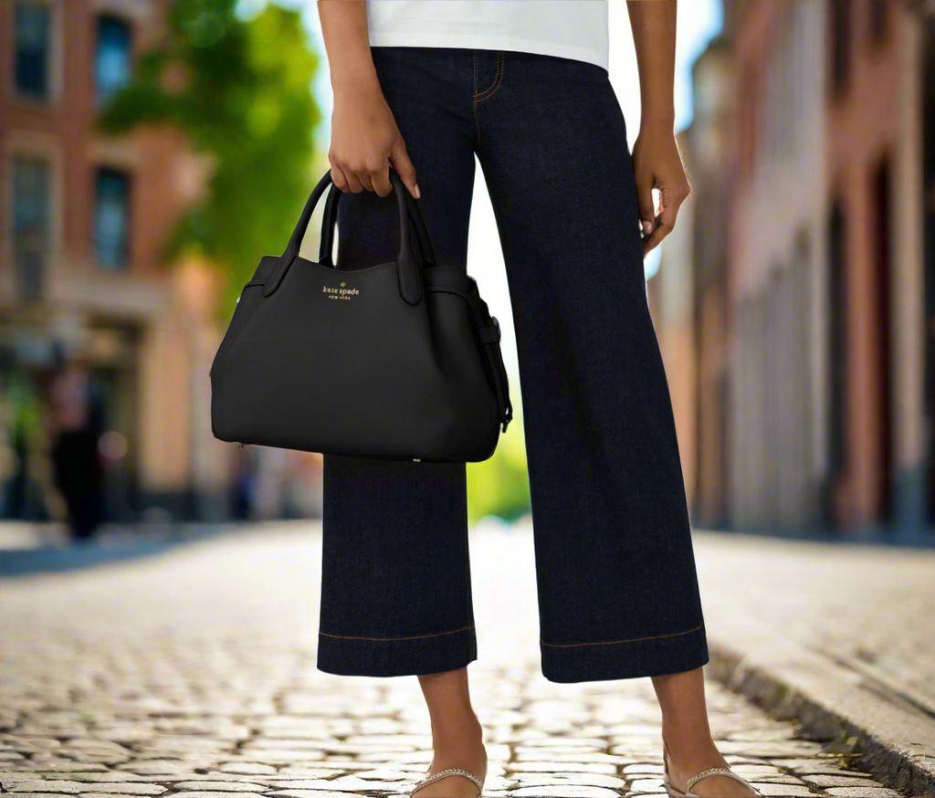 NWT Kate Spade Large Leather Dumpling Satchel In Black