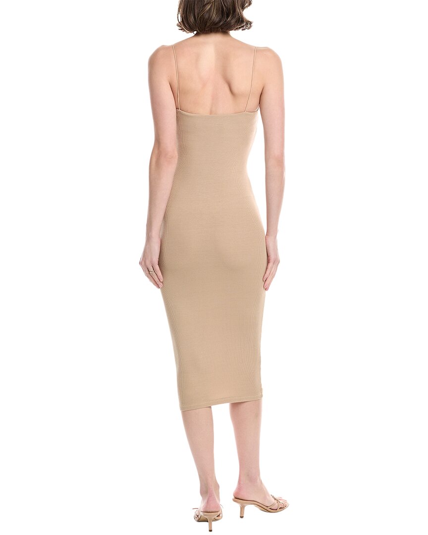 Enza Costa Stretch Knit Ruched Strappy Silk-Blend Midi Dress