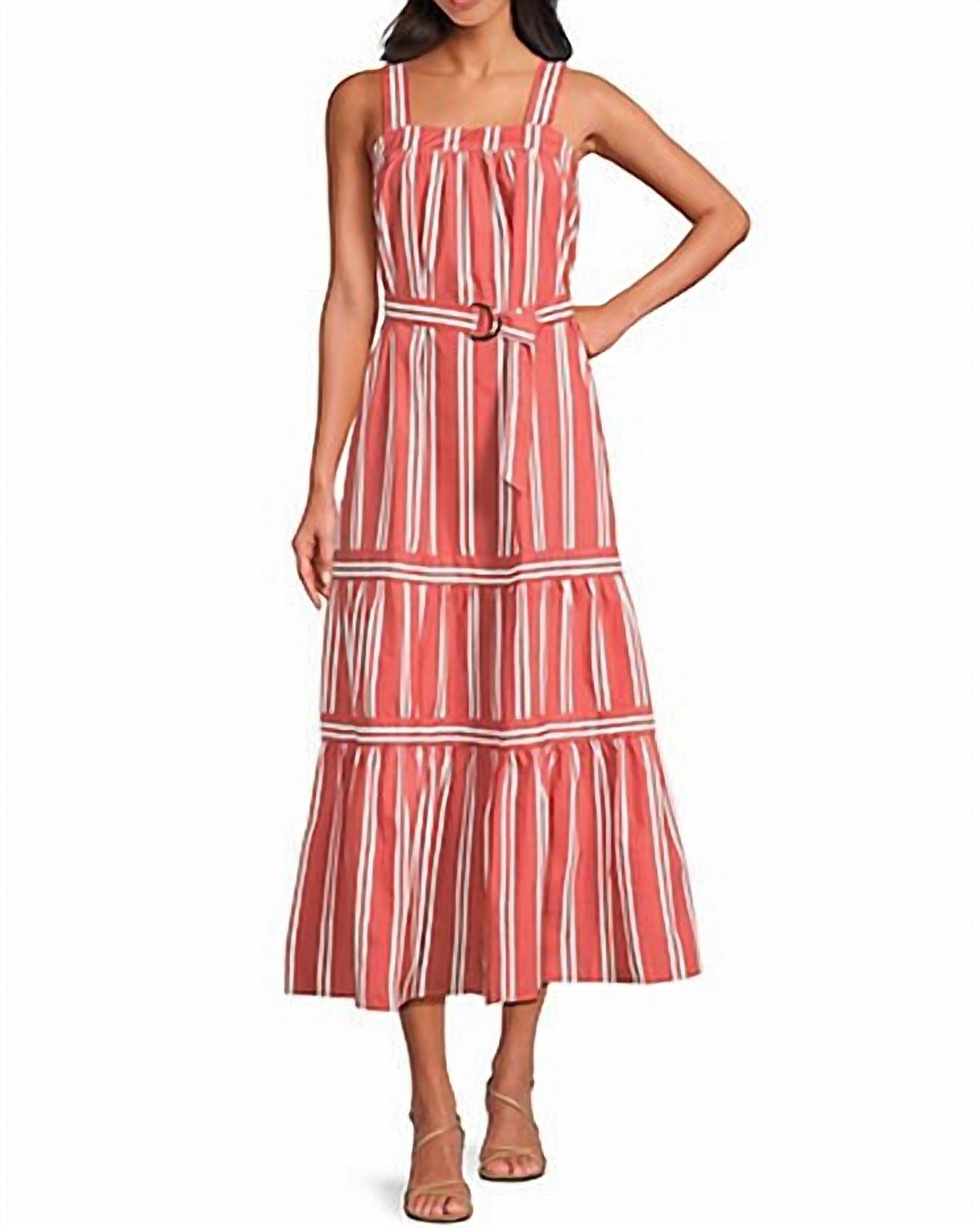 Megan Maxi Dress In Coral Stripe