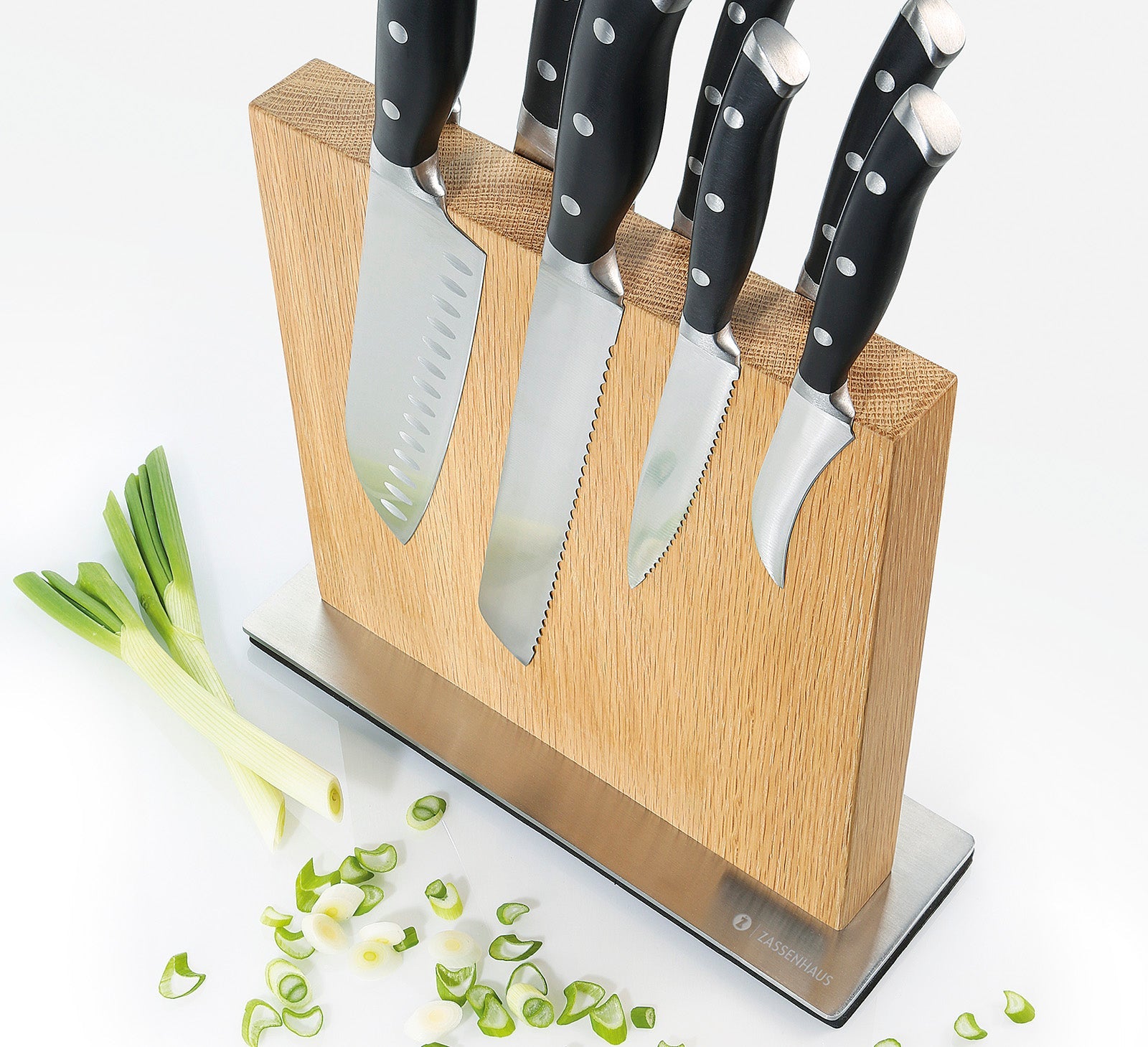 Zassenhaus Magnetic Wood Knife Block for Counter