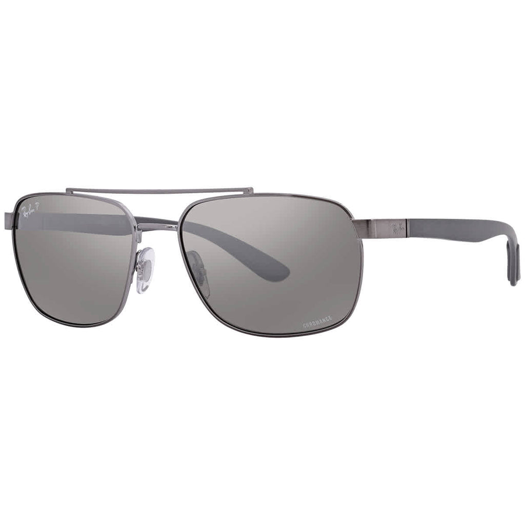 Ray Ban Polarized Grey Chromance Rectangular Men's Sunglasses RB3701 004/5J 59