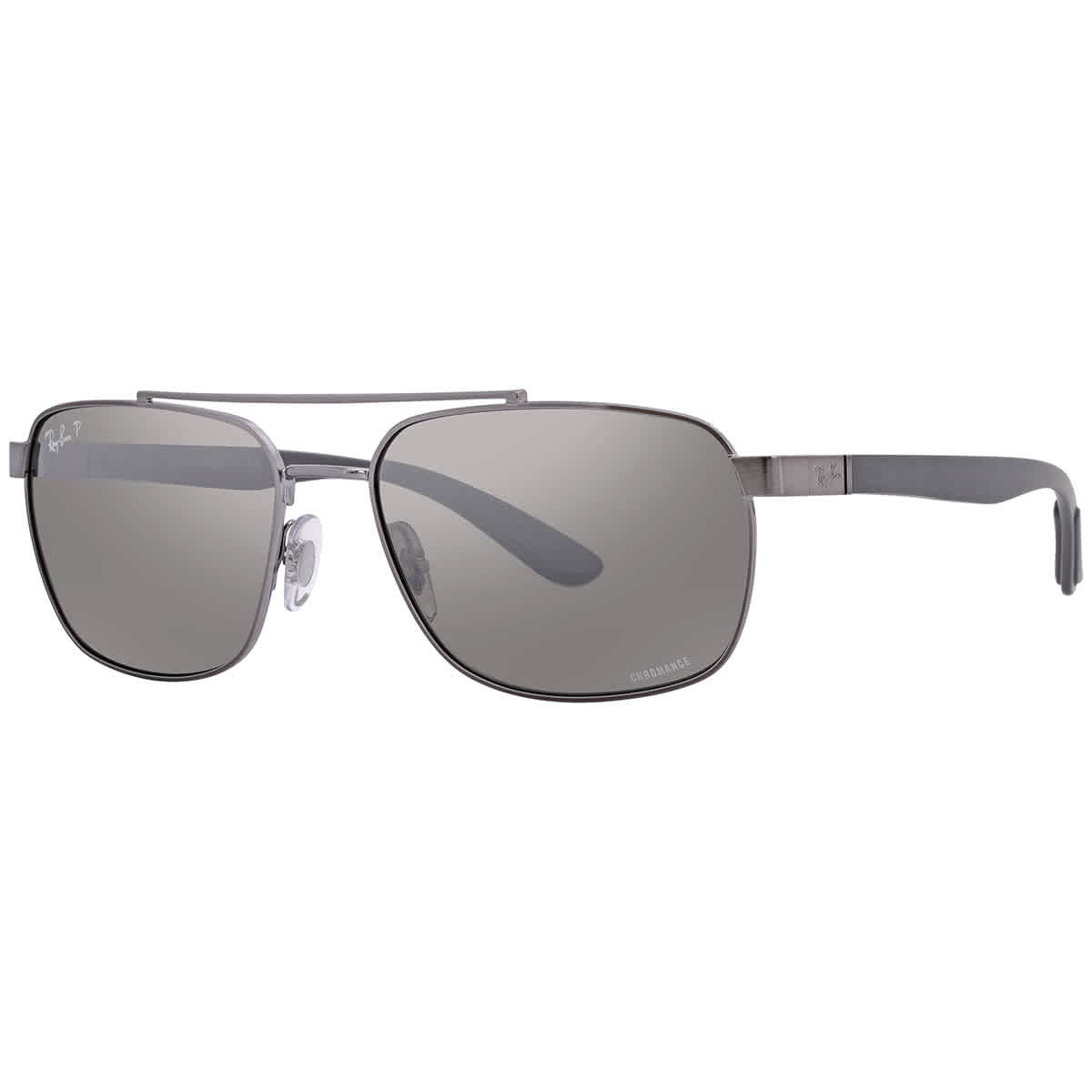Ray Ban Polarized Grey Chromance Rectangular Men's Sunglasses RB3701 004/5J 59