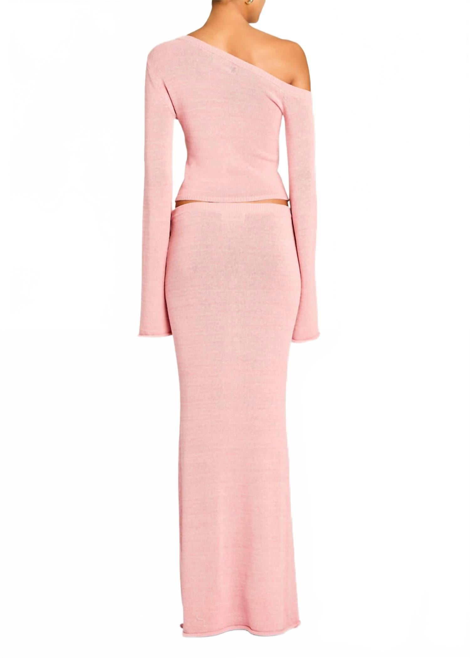 Alivia Knit Long Sleeve Top In Coral Blush