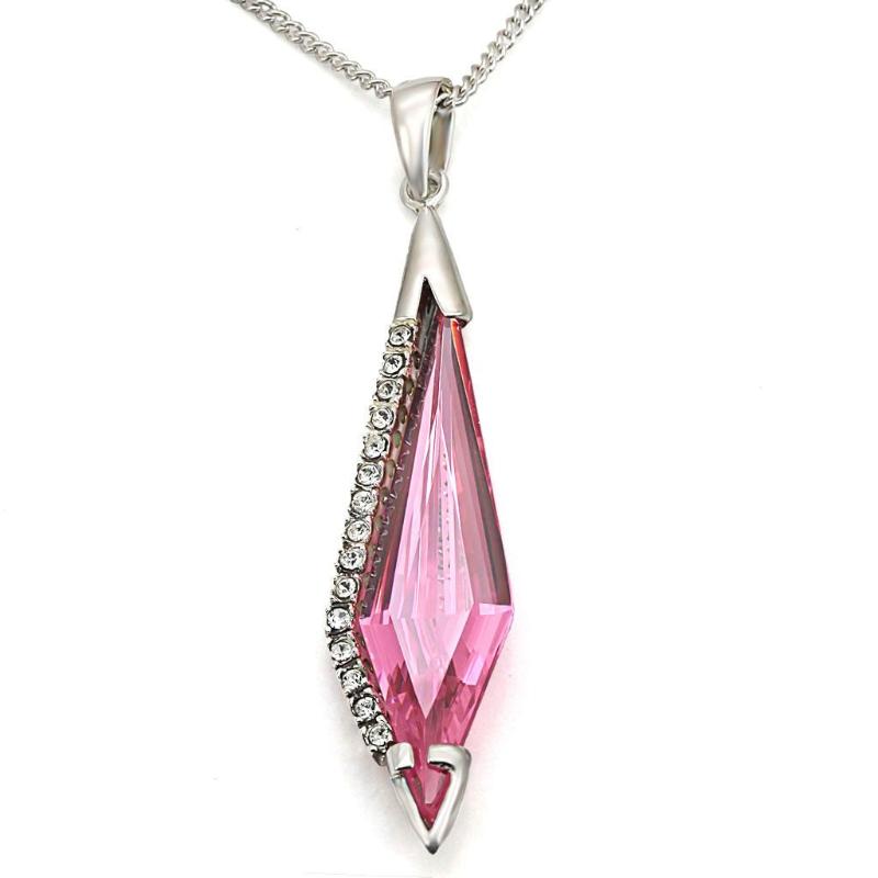 Silver 925 Sterling Silver Pendant with AAA Grade CZ in Rose