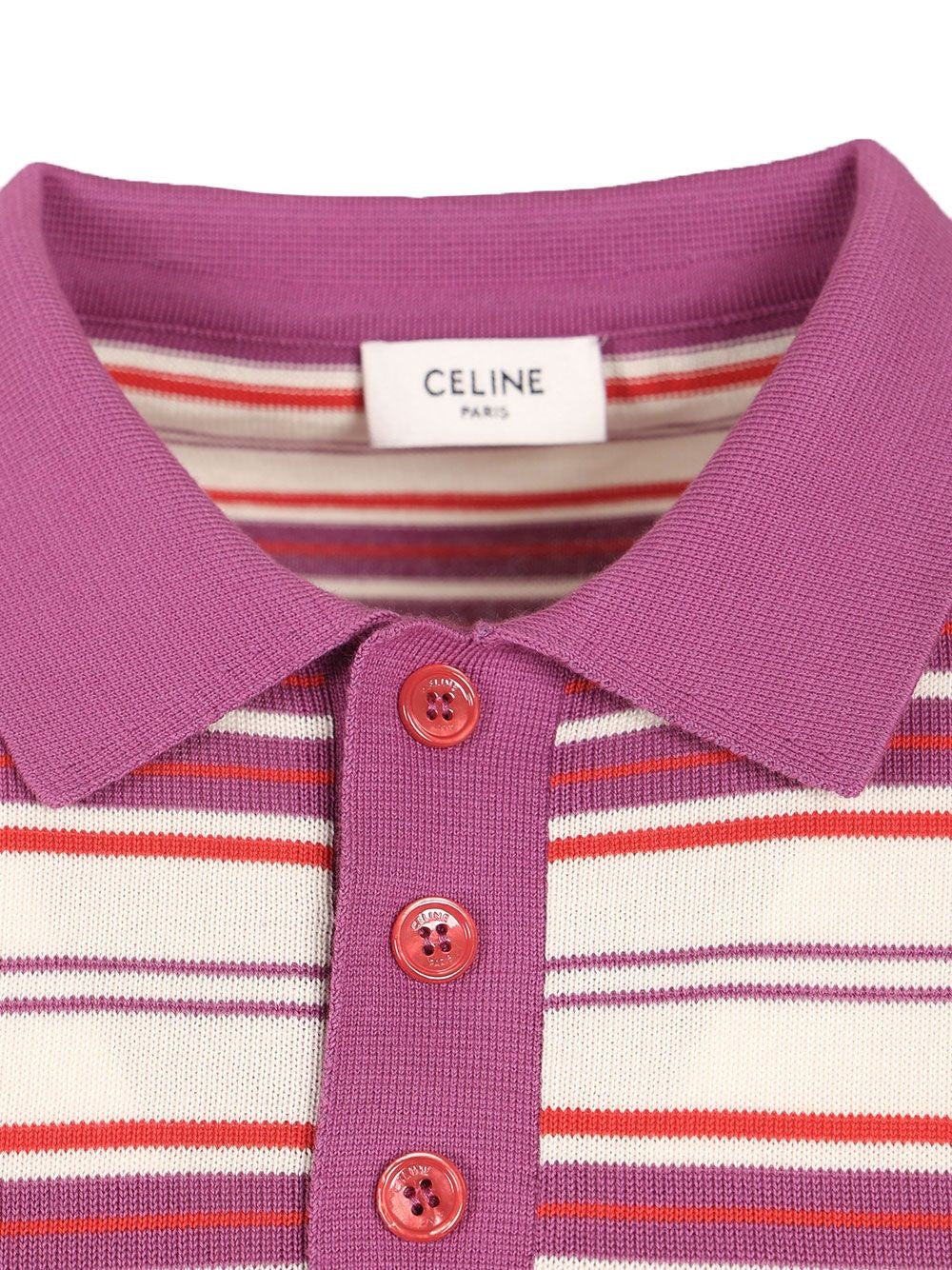 Celine Women Knitted Cotton Polo Shirt