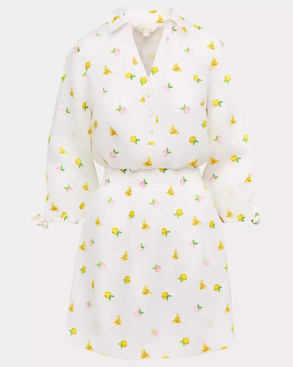 Abralynn Embroidered Linen Shirtdress