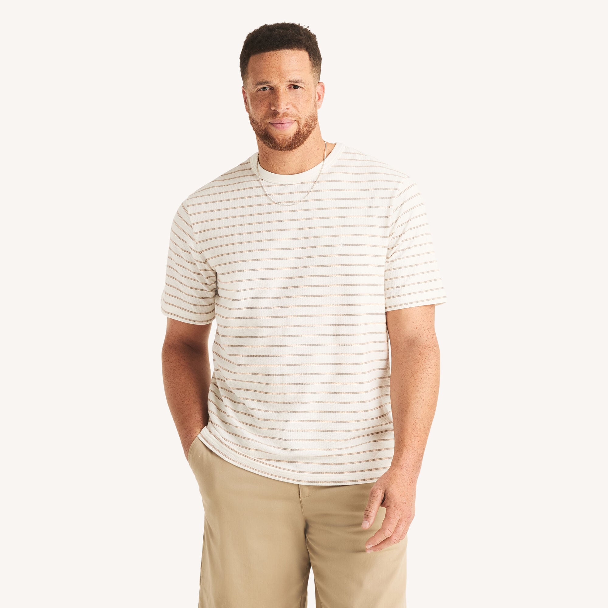 Nautica Big & Tall Seersucker Crewneck T-Shirt