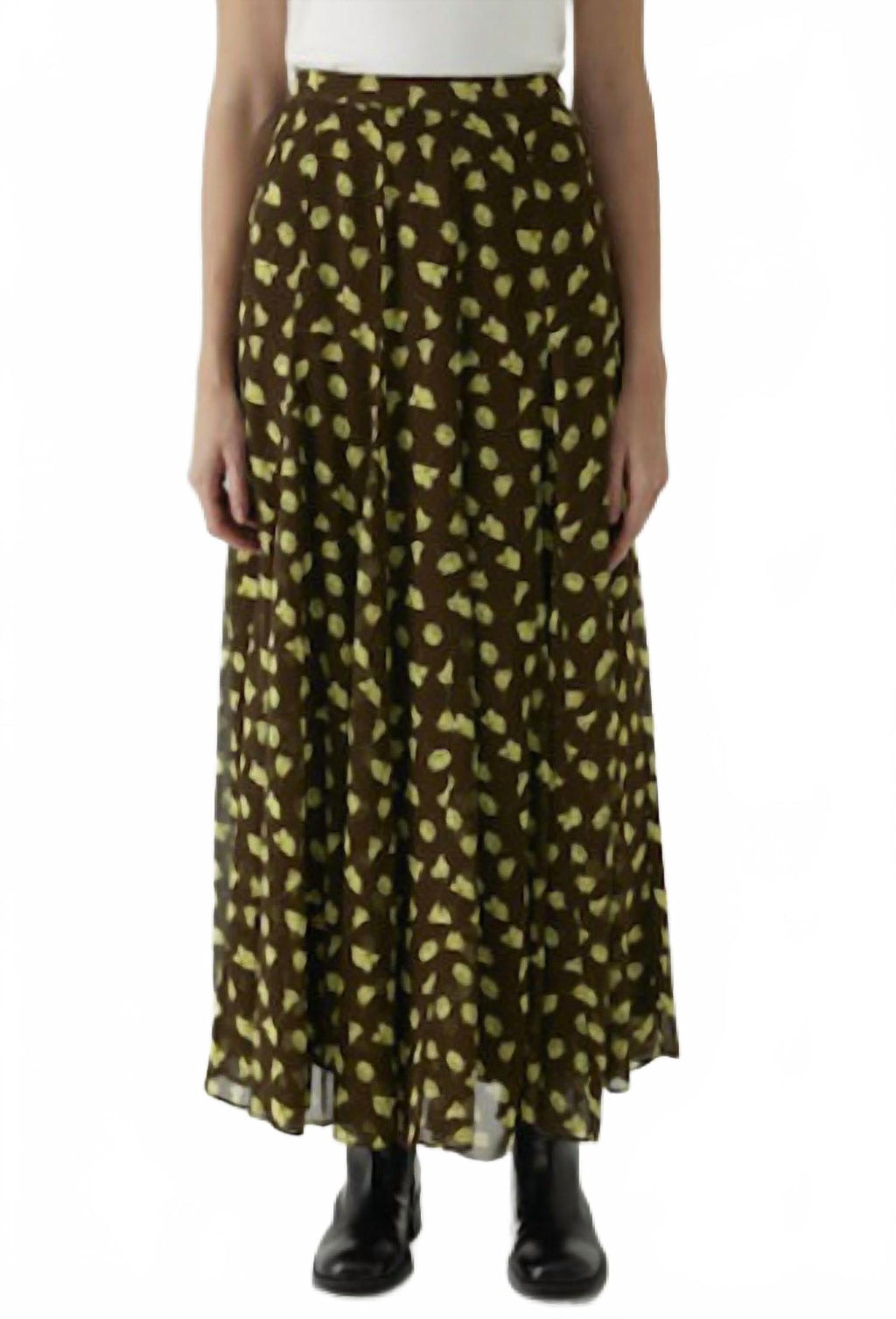 Aleah Maxi Skirt In Neon Yellow Floral