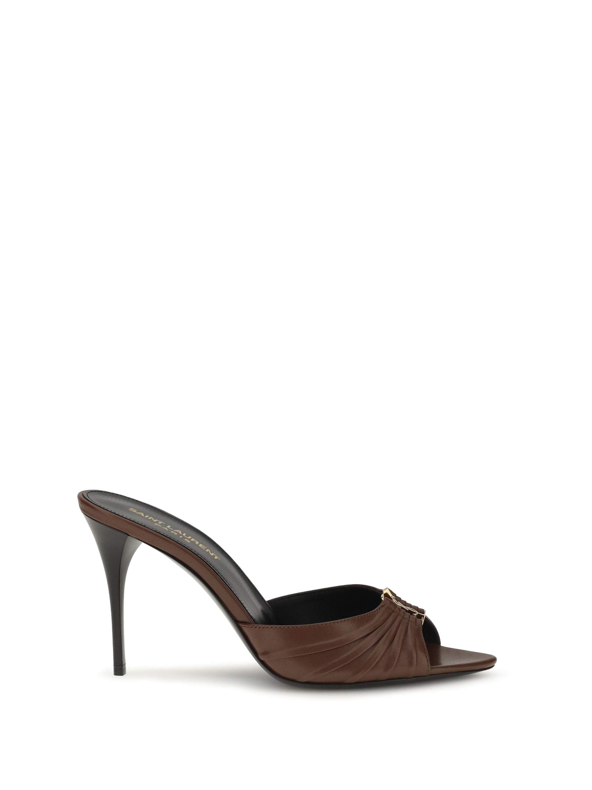 Saint Laurent Women Babylone Smooth Leather Mules
