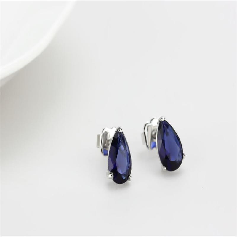 Rhodium 925 Sterling Silver Earrings with AAA Grade CZ in Clear