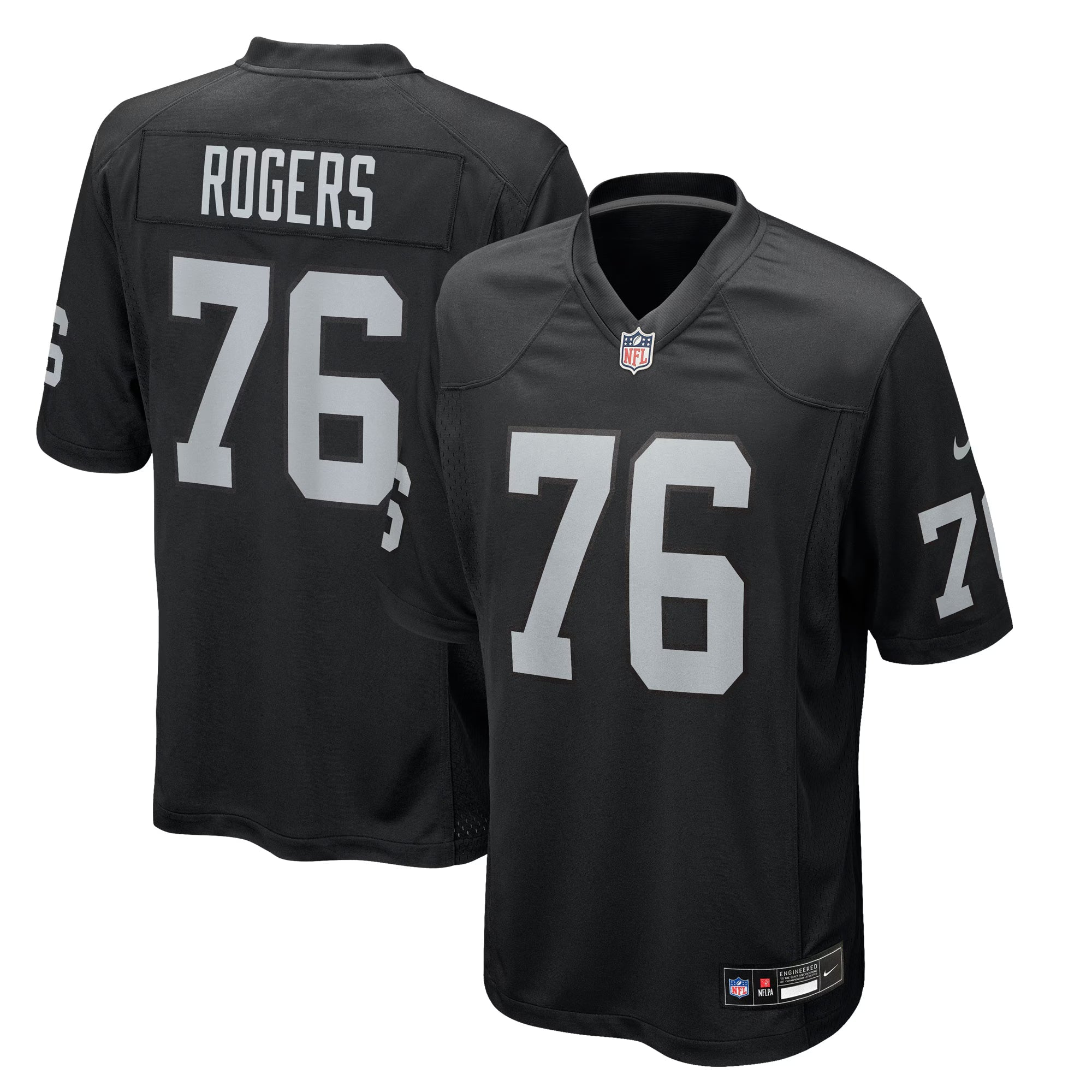 Las Vegas Raiders Caleb Rogers Black Team Game Jersey