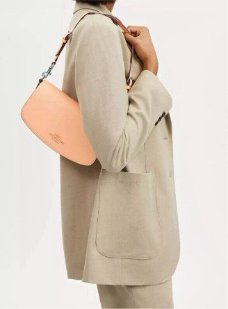 NWT Coach Leather Medium Andrea Shoulder Bag In Faded Orange