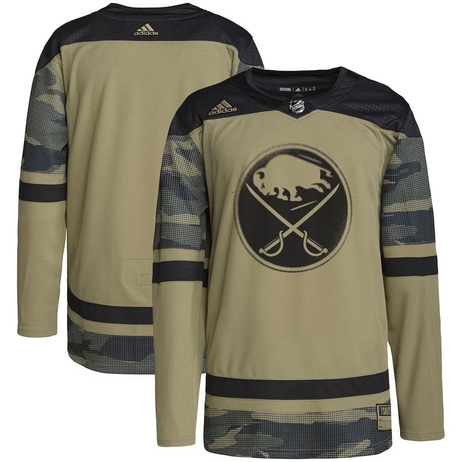Men's Buffalo Sabres Camo Military Appreciation Team Authentic Practice Blank jersey