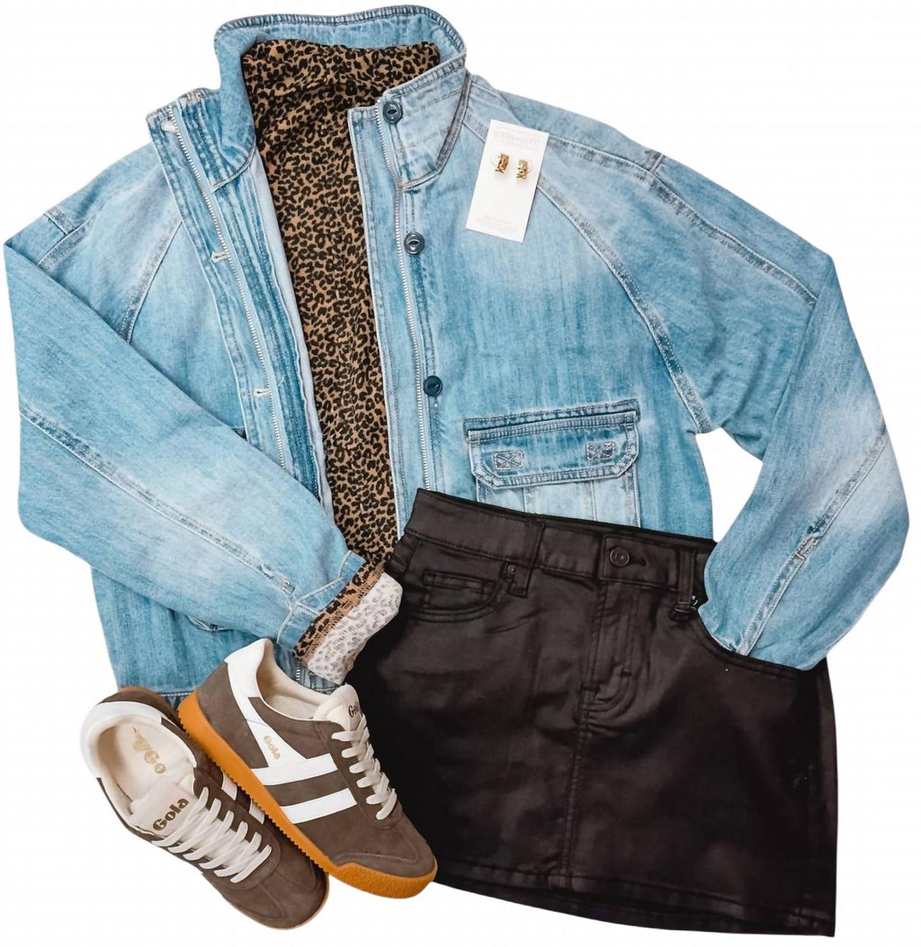 Sasha Pocket Denim Jacket In Blue