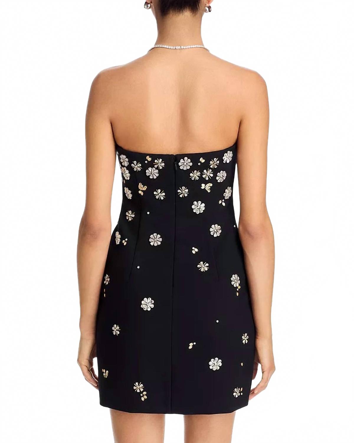 Tumbling Flowers Samia Mini Dress In Black