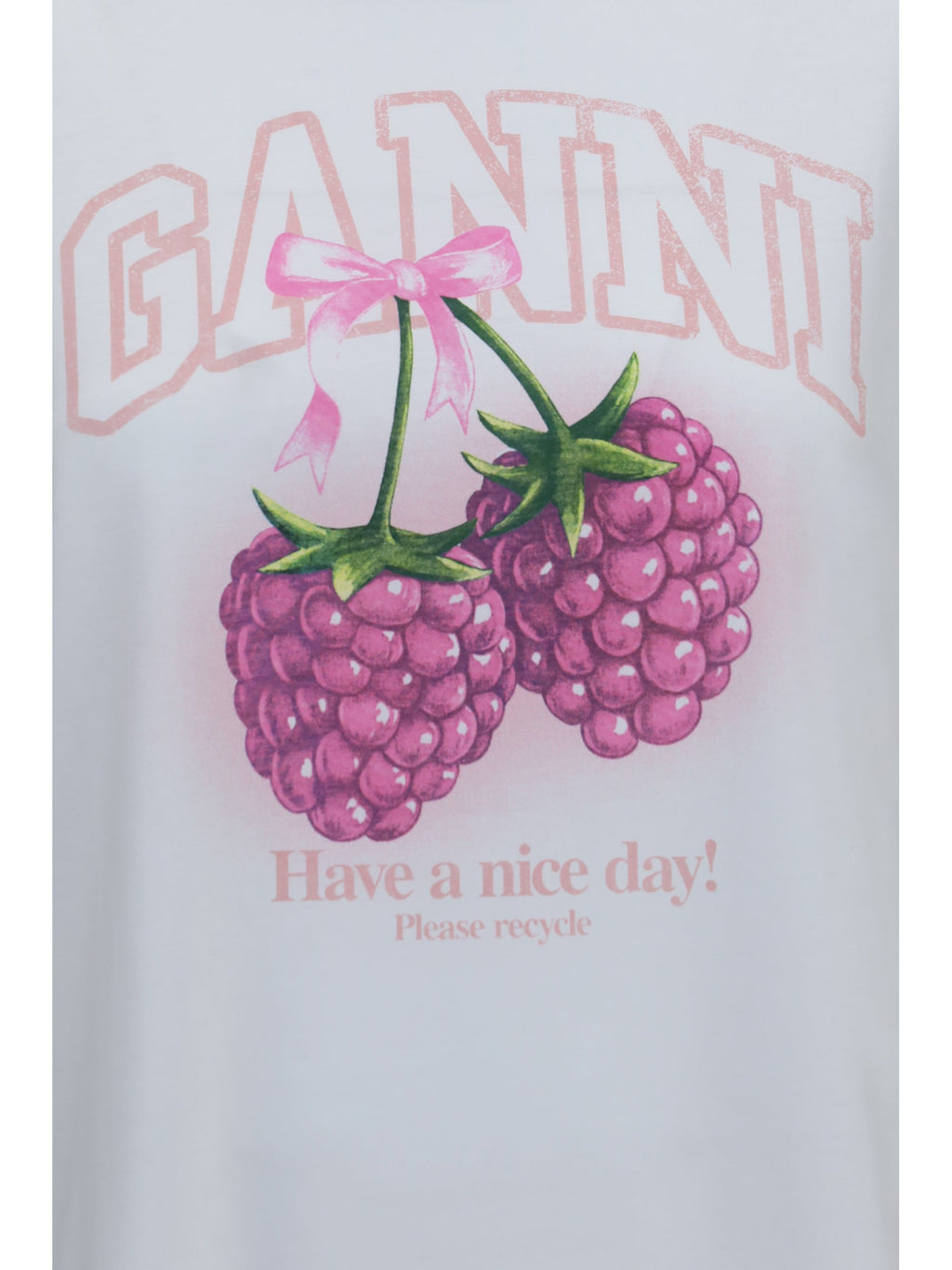 Ganni Women Cotton Raspberry T-Shirt