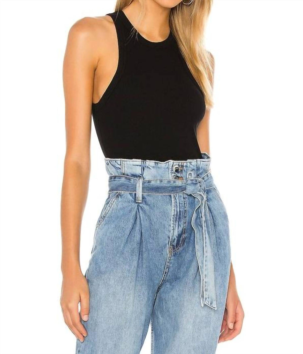Eva Crewneck Tank Top In Black