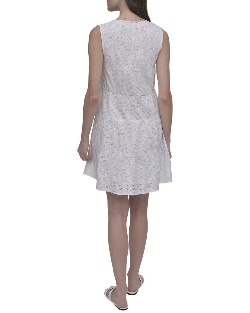 DKNY Eyelet Tiered Dress