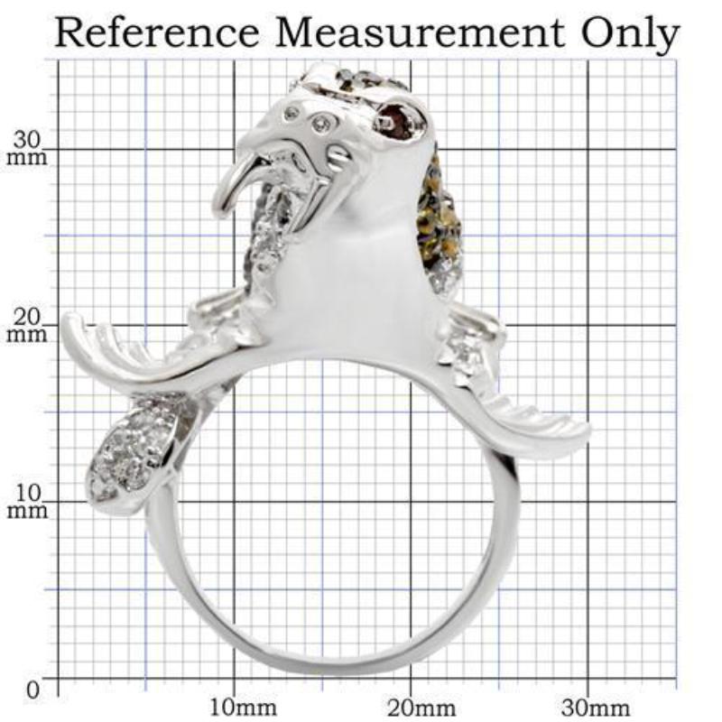 Rhodium + Ruthenium Brass Ring with AAA Grade CZ in Multi Color